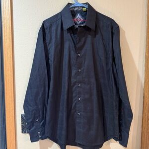 Robert Graham Black Button Down Shirt